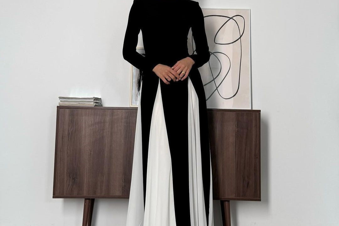 Thyline | Elegant Panel Maxi Dress