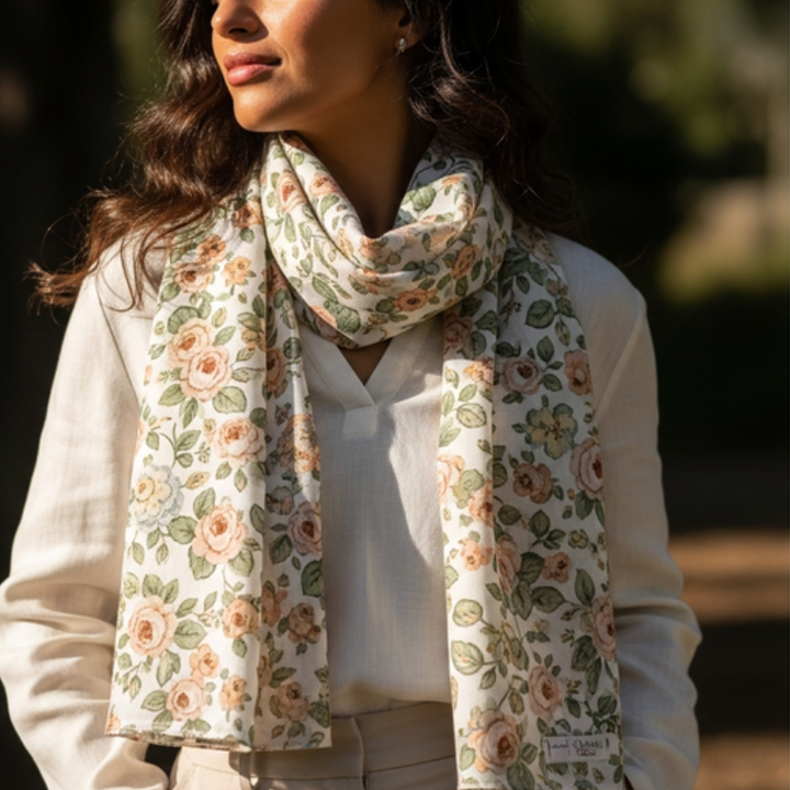 Floral Cotton Scarf