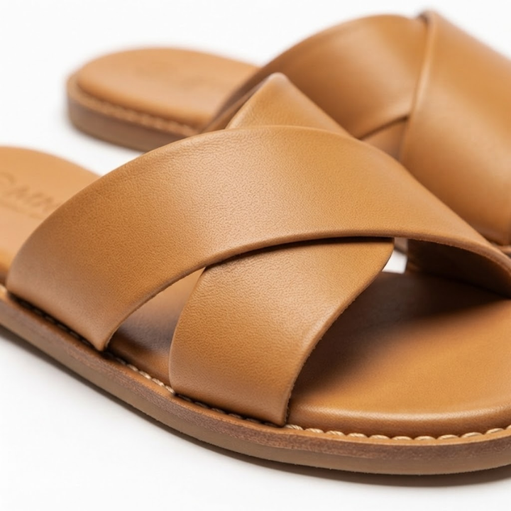Leather Slide Sandals