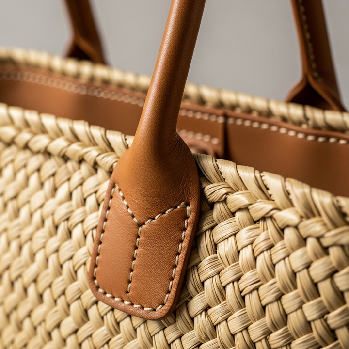 Woven Tote Bag, handle detail