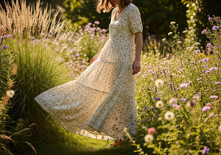 Floral Tiered Maxi Dress, styled
