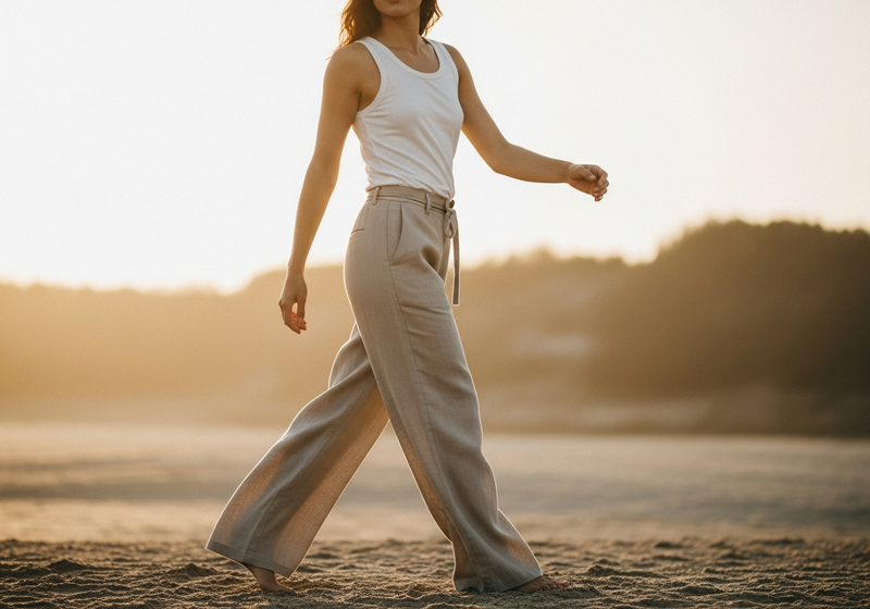 Wide-Leg Linen Trousers, styled