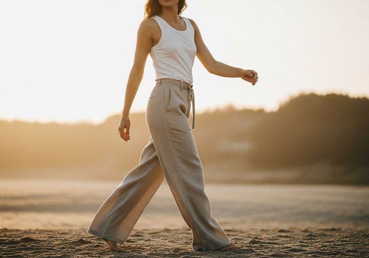 Wide-Leg Linen Trousers, styled