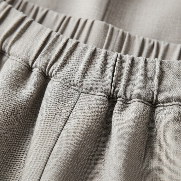 Wide-Leg Linen Trousers, fabric detail